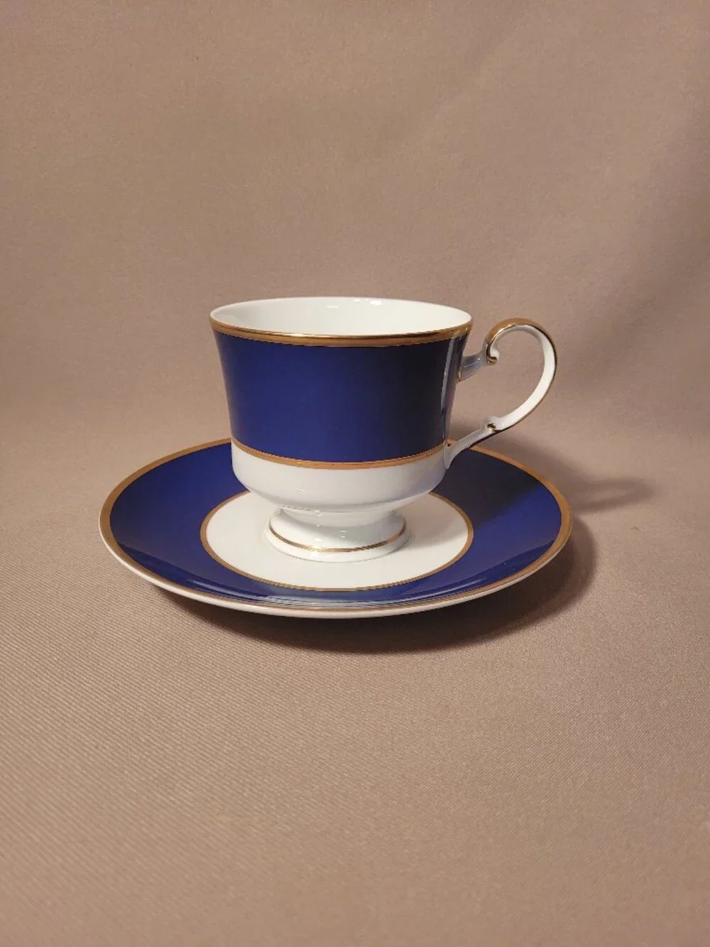 Mikasa Cathy Hardwick Cobalt Blue A6500 (Lot of 3) Cup & Saucer Sets EXCELLENT!